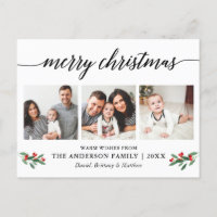 Modern Calligraphy Holly Christmas 3 Photo