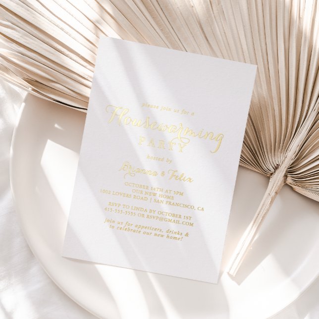Modern Calligraphy Housewarming Party Gold   (Creator Uploaded)