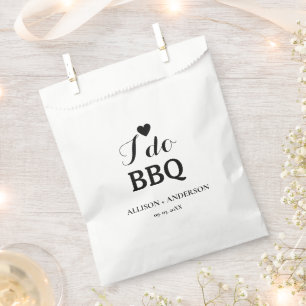 Modern calligraphy i do bbq bridal shower favour bags