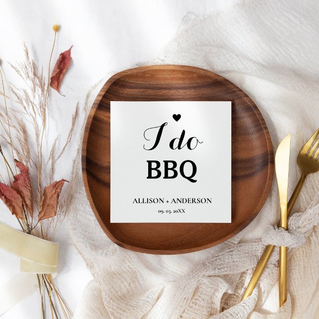 Modern calligraphy i do bbq bridal shower  napkin (Creator Uploaded)