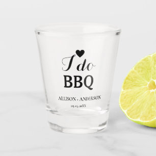 Modern calligraphy i do bbq bridal shower  shot glass