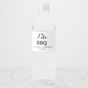 Modern calligraphy i do bbq bridal shower water bottle label