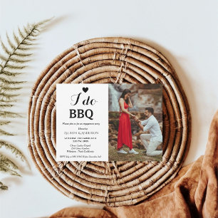 Modern calligraphy i do bbq engagement party  invitation