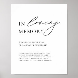 Modern Calligraphy In Loving Memory Wedding Sign