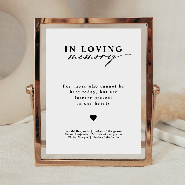 Modern Calligraphy In Loving Memory Wedding Sign (Creator Uploaded)