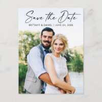 Modern Calligraphy Ink Pen Save The Date Photo