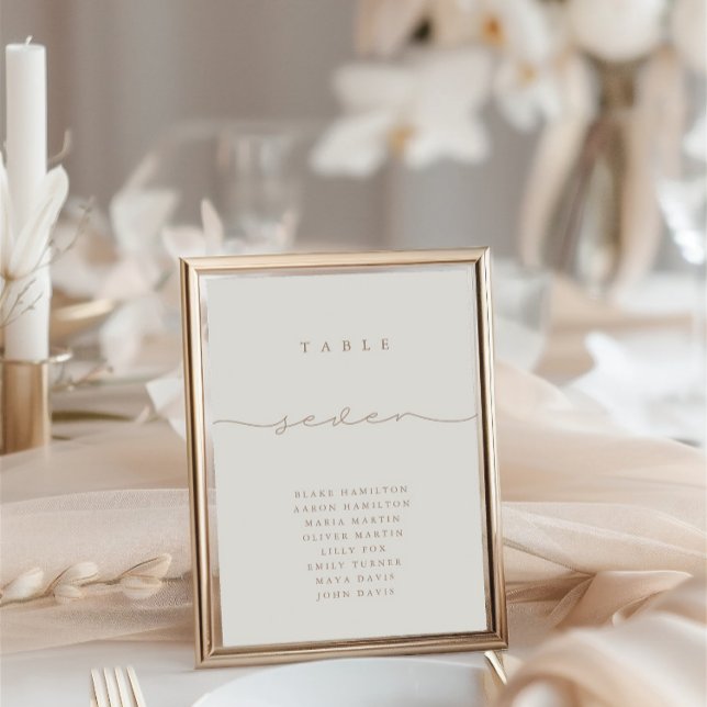 Modern Calligraphy Ivory Seven Table Number (Modern Calligraphy Ivory Seven Table Number)