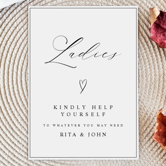 Modern Calligraphy Ladies Bathroom Wedding Sign (Creator Uploaded)