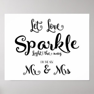 Modern Calligraphy Let love sparkle Print