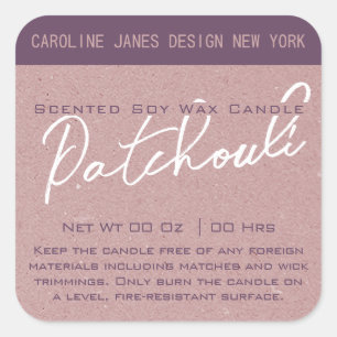 Modern Calligraphy Lilac Kraft Paper Candle Labels
