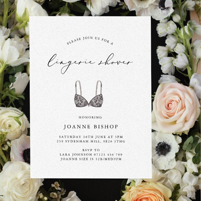 Modern Calligraphy Lingerie Bridal Shower Invitation (Creator Uploaded)