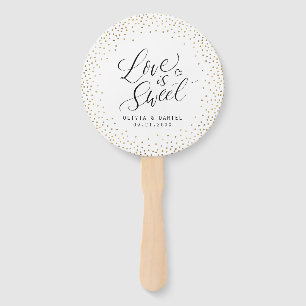 Modern calligraphy "Love is Sweet" personalised Hand Fan