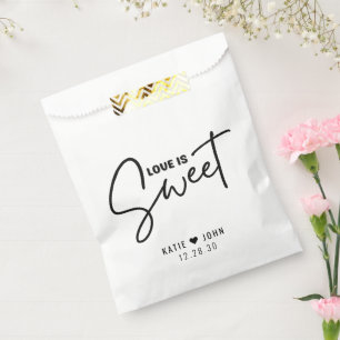 Modern Calligraphy Love is Sweet Wedding Favour Bags