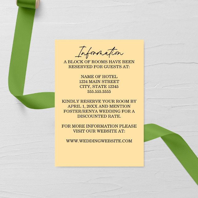 Modern Calligraphy Magnolia Wedding Enclosure Card (Creator Uploaded)