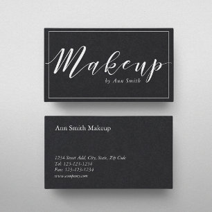Modern Calligraphy Makeup Artist Business Card