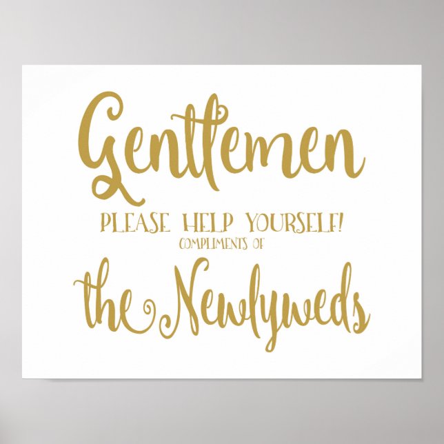 Modern Calligraphy Men's Bathroom sign Print (Front)