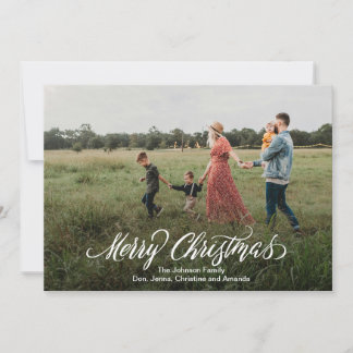 Modern Calligraphy Merry Christmas Holiday Card