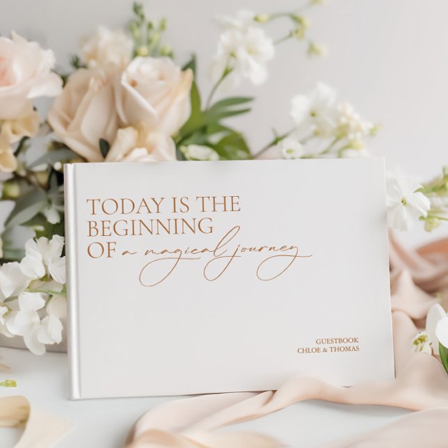 Modern Calligraphy Minimalist White Wedding  Guest Book (Modern Calligraphy Minimalist White Wedding Guest Book)