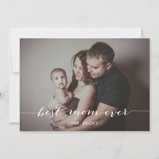 Modern Calligraphy Mother's Day Photo Card (Front)