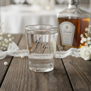 Modern Calligraphy Mr & Mrs Black ID1025 Shot Glass
