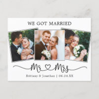 Modern Calligraphy Mr. Mrs. Heart We Got Married