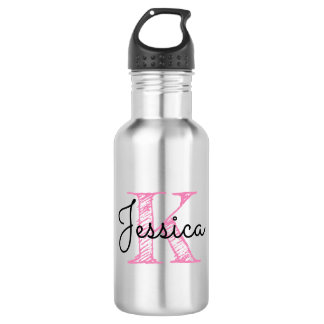 Modern Calligraphy Name Handwritten Style Monogram 532 Ml Water Bottle