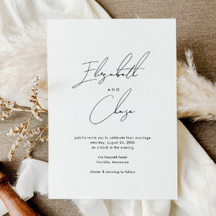 Modern Calligraphy Names Stylish Wedding Invitation