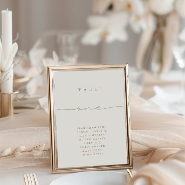Modern Calligraphy Neutral Table One Table Number (Modern Calligraphy Neutral Table One Table Number)