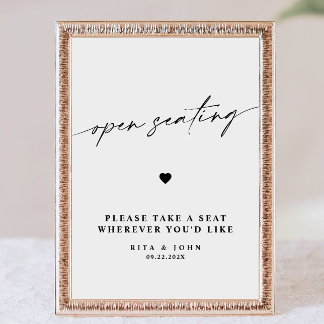 Modern Calligraphy Open Seating Wedding Sign (Creator Uploaded)