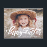 Modern Calligraphy Overlay Happy Easter Photo Holiday Postcard<br><div class="desc">Happy Easter! Send Easter greetings to family and friends with this fun photo Easter flat card. It features modern calligraphy overlay. Personalise by adding names,  photo,  return address and message.</div>