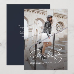 Modern Calligraphy Photo 2022 Graduation Announcement