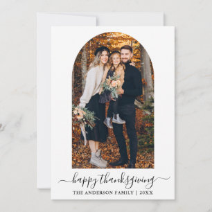 Modern Calligraphy Photo Arch Thanksgiving Holiday Card