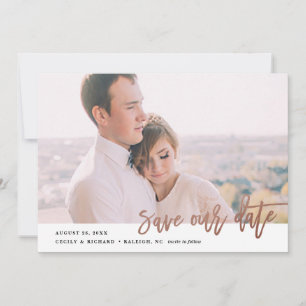 Modern calligraphy photo save the date