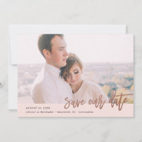 Modern calligraphy photo save the date