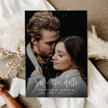 Modern Calligraphy Photo Save the Date Magnet<br><div class="desc">Modern Calligraphy Script Two Photo QR Code Save the Date features a bold and modern calligraphy on a full bleed photo wedding invitation.</div>