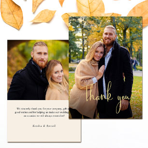 Modern Calligraphy Photo Thank You Card