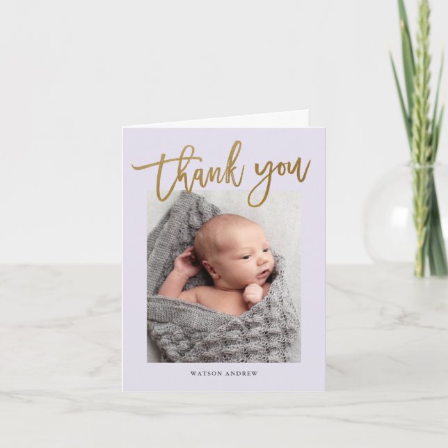 Modern Calligraphy photo thank you note (Front)