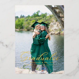 Modern Calligraphy Photo Twin Graduation