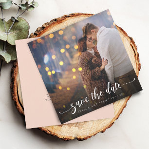 Modern Calligraphy Photo Wedding Save The Date