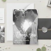 Modern Calligraphy Photo Wedding Thank You Budget