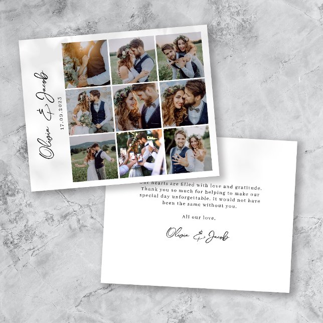 Modern Calligraphy Photo Wedding Thank You Flyer (Creator Uploaded)