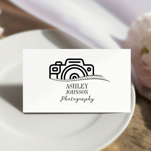 Modern Calligraphy Photography Photographer Business Card (Creator Uploaded)