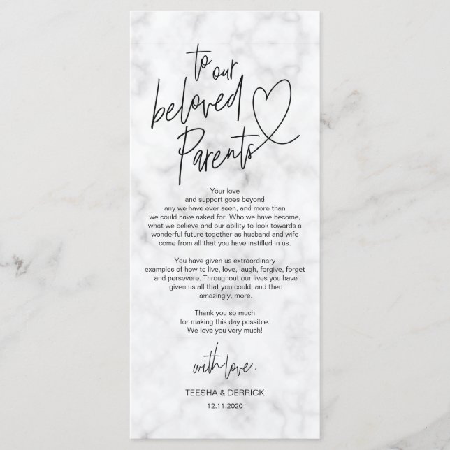 Modern calligraphy Place Setting Thank You Card (Front)
