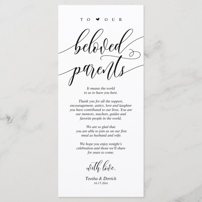 Modern Calligraphy, Place Setting Thank You Cards (Front)