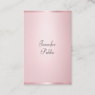 Modern Calligraphy Professional Elegant Rose Gold Business Card