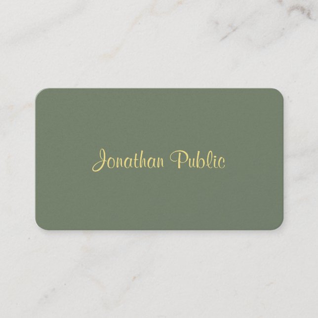 Modern Calligraphy Professional Luxury Template Business Card (Front)
