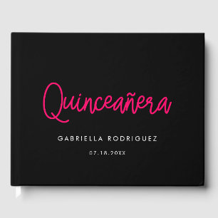 Modern calligraphy Quinceañera 15th birthday Guest Book