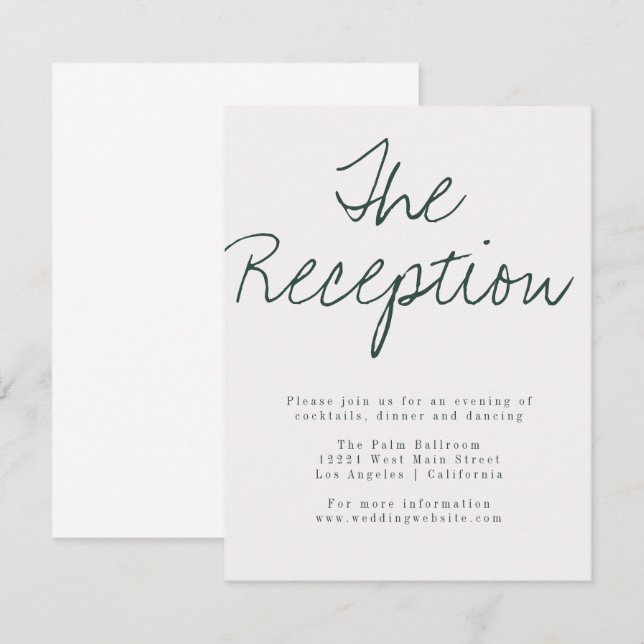 Modern Calligraphy Reception Card (Front/Back)