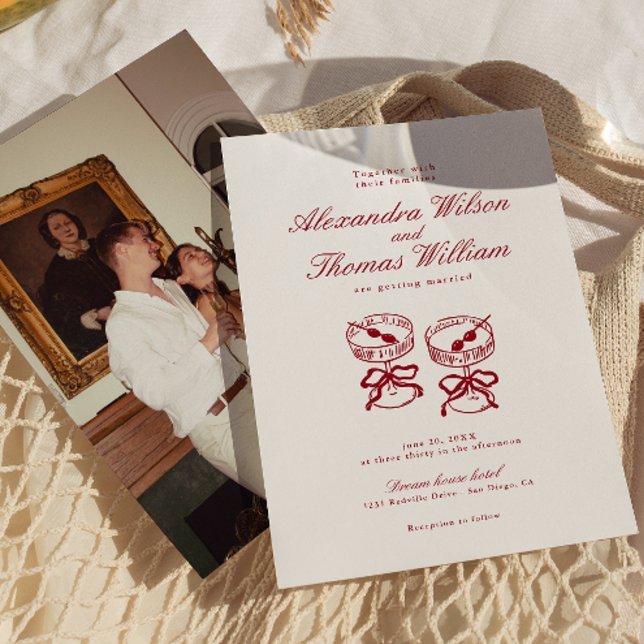 Modern Calligraphy Red Wedding Invitation (Creator Uploaded)