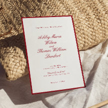 Modern Calligraphy Red Wedding